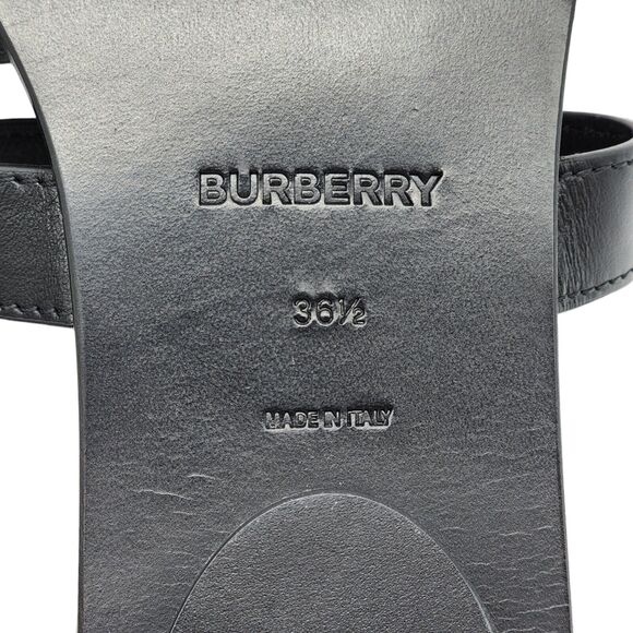 Burberry Honour Canvas and Leather Flat Sandals in Black $680 - Picture 8 of 8